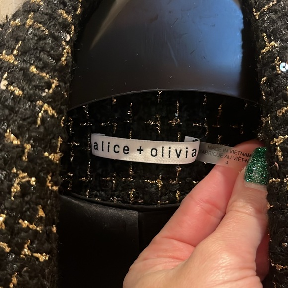 Alice & Olivia Black Tweed Jacket - Picture 3 of 7